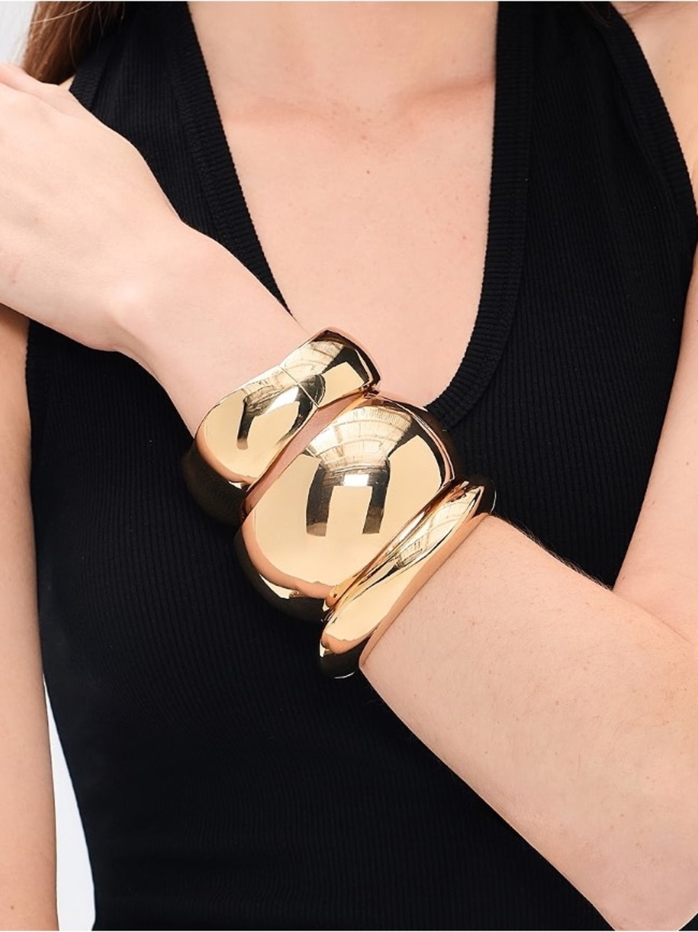 Luna Bangle Set 24k Gold Plated NWOT